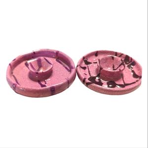 Stoneware Glazed Finish Purple Ring Holder or Incense Burner